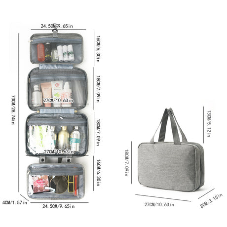 Green Multipurpose Portable Travel Toiletry Bag - Waterproof Cosmetic Organizer with Zipper