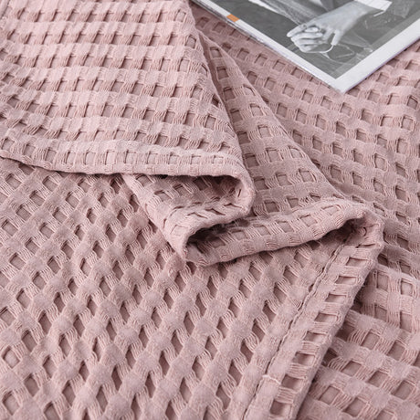 Cotton Waffle Blanket - Air Conditioning Blanket/Throw/Summer Quilt, 200*230cm,Yellow