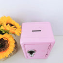 Pink Mini Metal Safe Box with Combination Lock and Key - Compact Security Storage