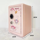 Silver Mini Metal Safe Box with Combination Lock and Key - Compact Security Storage
