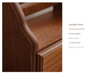 Orbicular Wooden Tabletop Vanity Mirror with Drawer, Elegant Design