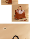 Black Elegant Leather Handbag - Stylish Brown Tote with Adjustable Strap, Spacious and Durable