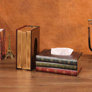 1 Piece Dark Blue Vintage Wooden Tissue Box - Creative Book-Shaped Tissue Holder for Home and Restaurant
