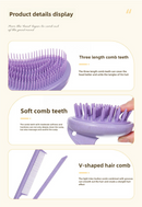 Green Eco-Friendly Wheat Straw Hair Care Set - Massage Brush, Detangling Comb, and V-shaped Comb for All Hair Types