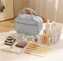 Green Premium PU Leather Portable Makeup Bag - Large Capacity Waterproof Travel Cosmetic Organizer(Cosmetics are shooting props, not included)