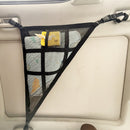 Off White Car Roof Triangular Storage Net - Adjustable Ceiling Organizer for Vehicles