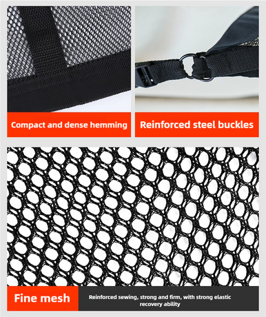 Off White Car Roof Triangular Storage Net - Adjustable Ceiling Organizer for Vehicles