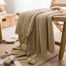 Off White 110cm x 150cm Soft Tassel Throw Blanket for Sofa or Bed, Cozy  Casual Blanket for Office Nap, Minimalist Bed End Cover