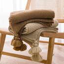 Off White 110cm x 150cm Soft Tassel Throw Blanket for Sofa or Bed, Cozy  Casual Blanket for Office Nap, Minimalist Bed End Cover