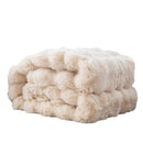 Dark Brown 100*160cm Plush Toscana Rabbit Hair Throw Blanket - Soft Flannel Fleece for All Seasons, Perfect for Couch & Bed