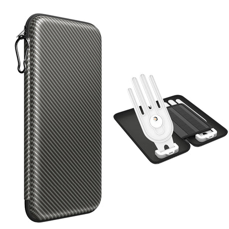 Premium Golf Glove Holder Case - Keeps Gloves Dry & Shaped, Carbon Fiber Look with Hook (Gloves Not Included)
