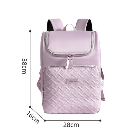 Green Stylish Quilted Diaper Bag Backpack - Large 17L Capacity Lightweight Nappy Bag for Mum