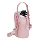 Pink Stylish Water Bottle Carrier Bag with Phone Pocket, Key Clip & Adjustable Strap - Crossbody Sling Holder