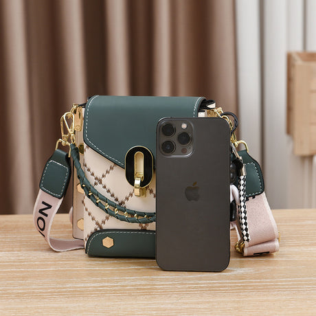 Pink Stylish Korean Minimalist Crossbody Bag - Elegant Small Square Shoulder Bag with Phone Pocket