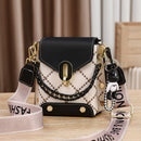 Black Stylish Korean Minimalist Crossbody Bag - Elegant Small Square Shoulder Bag with Phone Pocket