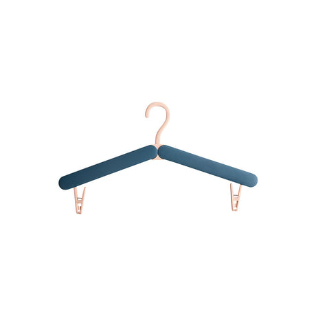 2PCS Blue Portable Travel Hanger with Hidden Clips - Lightweight Folding Clothes Hanger for Socks and Small Items