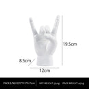 White Right Hand Resin Rock and Roll Hand Figurine - Stylish Desk and Living Room Decor