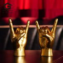 White Right Hand Resin Rock and Roll Hand Figurine - Stylish Desk and Living Room Decor
