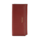 Deep Red PU Slim Wallet with Polyester Interior - Stylish Clutch for Cards and Cash