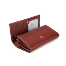 Pink PU Slim Wallet with Polyester Interior - Stylish Clutch for Cards and Cash