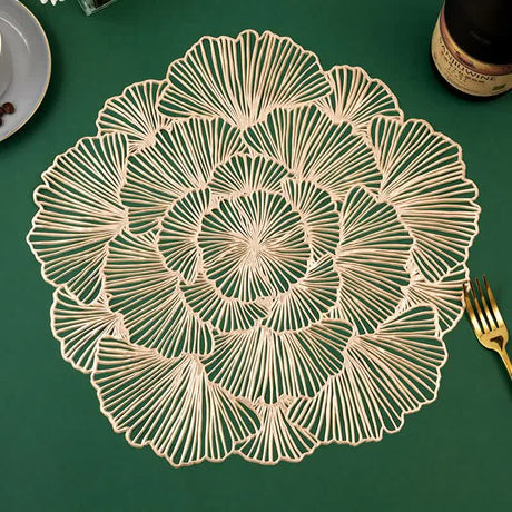 Silver Elegant Floral PVC Placemats - Set of 8, Durable & Stylish Table Mats (38cm)