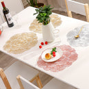 Rose Gold Elegant Floral PVC Placemats - Set of 8, Durable & Stylish Table Mats (38cm)