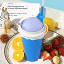 Blue Cool Summer Slushie Cup - 500ml Quick-Freeze Smoothie Maker with Straw