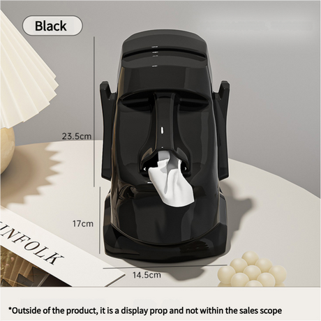 Black Versatile Desktop Headphone Stand & Tissue Box (23.5x17x14.5cm)