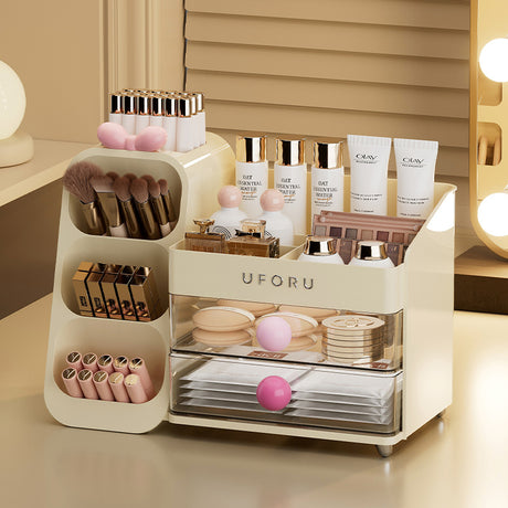 Spacious Cosmetic Organizer - Multi-Functional Vanity Storage for Lipsticks & Skincare (35x19x25cm)