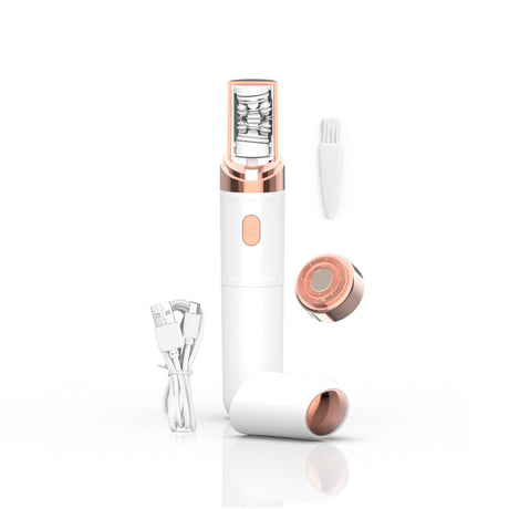 White 2-in-1 Mini Electric Shaver and Hair Removal Device for Women