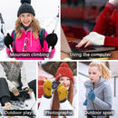 Wine Red Winter Convertible Mittens - Warm Knitted 2-in-1 Fingerless Gloves with Flip Top Cover for Cold Weather