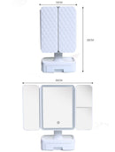 Elegant Tri-Fold Shell LED Vanity Mirror - Smart Makeup Gift with Storage & Illumination