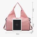 Grey Stylish Women's Travel Bag - Large-Capacity Fitness & Yoga Bag with Separate Shoe Compartment