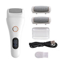 White Professional Electric Foot Callus Remover - Rechargeable Pedicure Tool with 3 Adjustable Speeds, Smart LED Display, and 3 Replaceable Grinding Heads for Smooth Feet