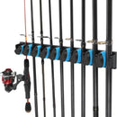 2 Sets Vertical Wall Mounted Fishing Rod Rack - 9-Slot Fishing Pole Holder for Garage, Professional Space-Saving Fishing Gear Storage Organizer with Soft Grip Pads