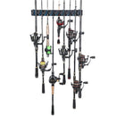 2 Sets Vertical Wall Mounted Fishing Rod Rack - 9-Slot Fishing Pole Holder for Garage, Professional Space-Saving Fishing Gear Storage Organizer with Soft Grip Pads