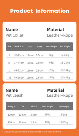 Dark Green Hand-Woven Rainbow Cotton Rope Dog Leash and Collar Set - Adjustable Veg-Tanned Leather Trim with Heavy Duty Metal Hardware - 150cm Training Lead and S Size Collar