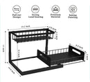 2-Tier Under Sink Organizer and Storage - Heavy Duty Metal Pull-Out Cabinet Organizer, L-Shaped Sliding Drawer Rack for Kitchen, Bathroom, and Pantry - White