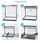 2-Tier Under Sink Organizer and Storage - Heavy Duty Metal Pull-Out Cabinet Organizer, L-Shaped Sliding Drawer Rack for Kitchen, Bathroom, and Pantry - White