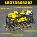 Heavy Duty Power Tool Organizer Wall Mount - 3-Tier Garage Storage Rack with Drill Holder, Screwdriver and Hammer Organizer - Extra Tall 200lbs Capacity High-Quality Steel Utility Shelf