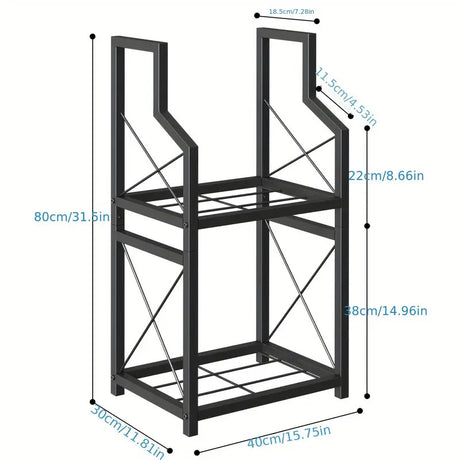 Heavy Duty 2-Tier Firewood Rack - Vertical Log Holder for Indoor Fireplace and Outdoor Fire Pit - Modern Metal Wood Storage Organizer for Camping, Patio, and Living Room