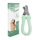 3 PCS Green Professional Pet Nail Clippers for Dogs and Cats - Sharp Stainless Steel Blades with Safety Guard and Anti-Splash Baffle - Ergonomic Non-Slip Handle for Safe and Easy Grooming