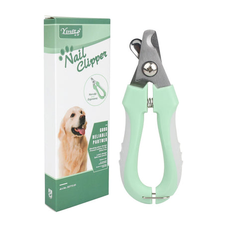 3 PCS Green Professional Pet Nail Clippers for Dogs and Cats - Sharp Stainless Steel Blades with Safety Guard and Anti-Splash Baffle - Ergonomic Non-Slip Handle for Safe and Easy Grooming