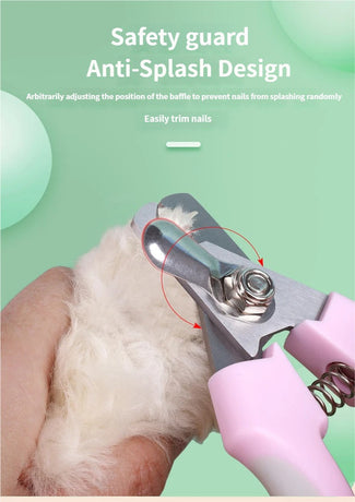 3 PCS Green Professional Pet Nail Clippers for Dogs and Cats - Sharp Stainless Steel Blades with Safety Guard and Anti-Splash Baffle - Ergonomic Non-Slip Handle for Safe and Easy Grooming