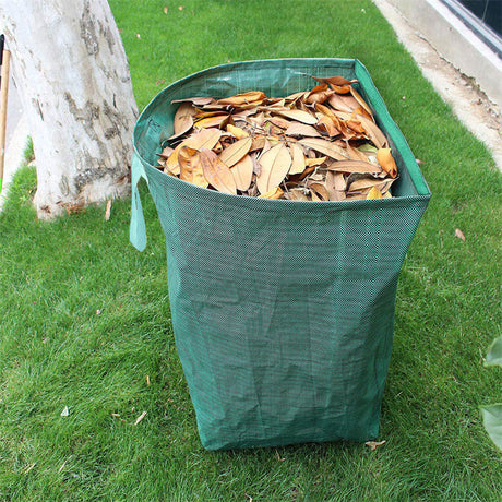 Heavy Duty Horizontal Garden Leaf Collection Bag - Large Capacity Waterproof Waste Scoop Tarp with Reinforced Handles for Lawn Debris, Grass, and Yard Cleanup