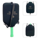 SA01 Black Neoprene Pickleball Paddle Cover (racket not included)  - Protective Crossbody Bag with Adjustable Shoulder Strap and Fence Hook - Universal Lightweight Paddle Case for All Skill Levels