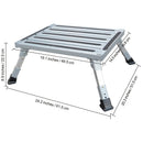 Heavy Duty Aluminum Folding Step Stool - Portable RV Platform and Work Bench with Non-Slip Surface - Collapsible Multi-Purpose Step for Camping, Home, and Outdoor Use
