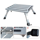 Heavy Duty Aluminum Folding Step Stool - Portable RV Platform and Work Bench with Non-Slip Surface - Collapsible Multi-Purpose Step for Camping, Home, and Outdoor Use