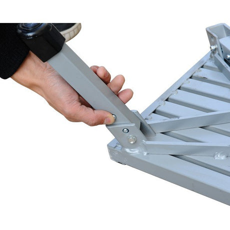 Heavy Duty Aluminum Folding Step Stool - Portable RV Platform and Work Bench with Non-Slip Surface - Collapsible Multi-Purpose Step for Camping, Home, and Outdoor Use