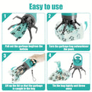 Blue Portable 6-Claw Pet Pooper Scooper - Hands-Free Dog Waste Picker with Integrated Bag Dispenser and Storage Cap - Lightweight Sanitary Waste Removal Tool for Outdoor Walking and Travel